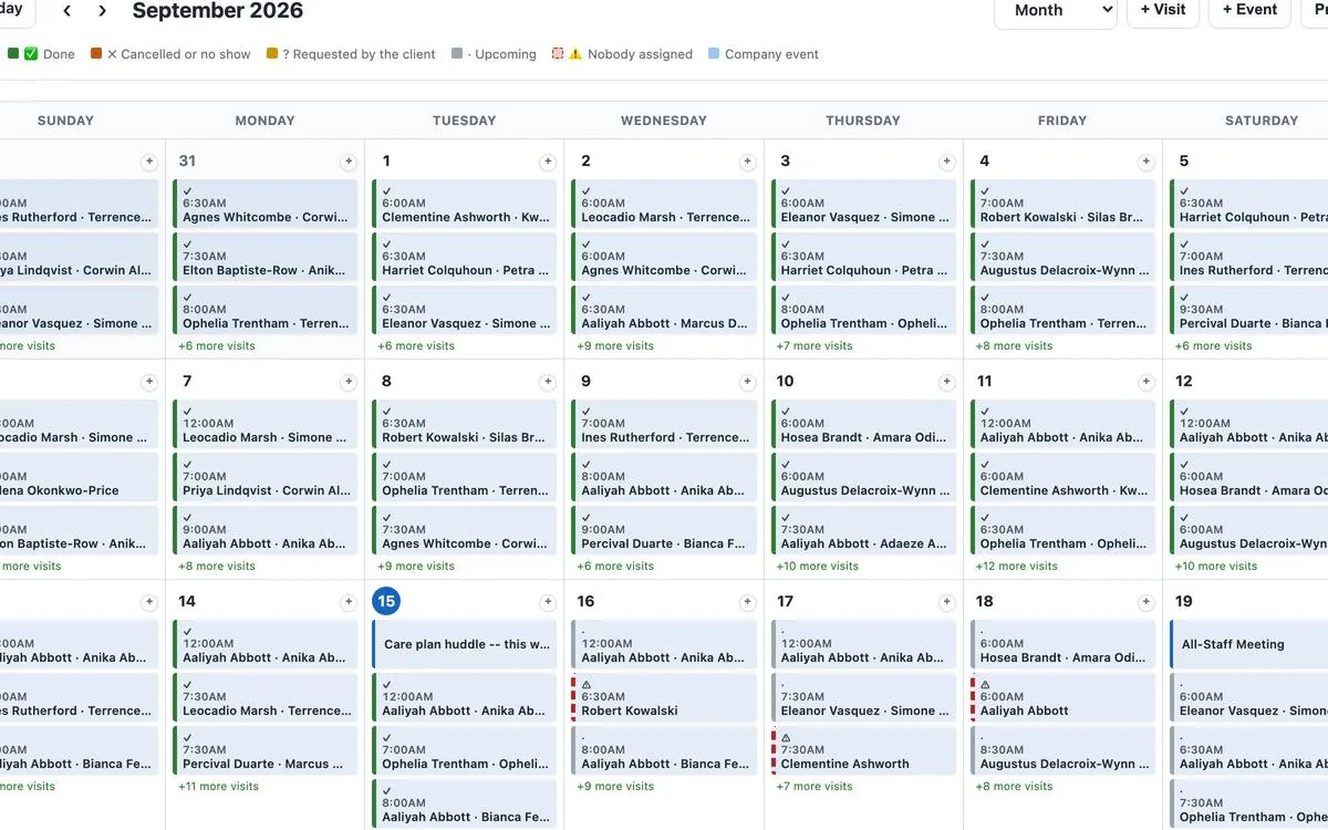 Scheduling that shows the gaps