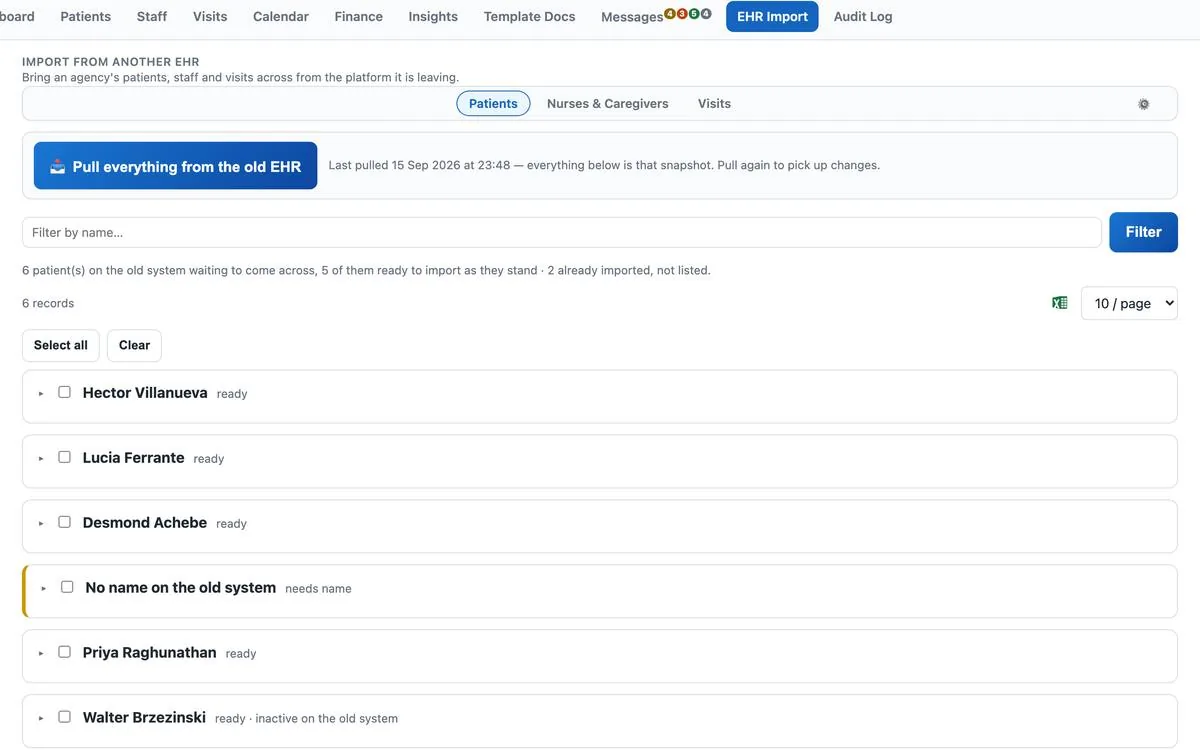 One-click data transfer